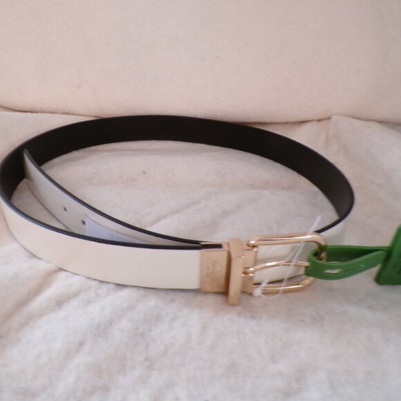 KATE SPADE New York Leather Belt White Size Large NEW NWT
